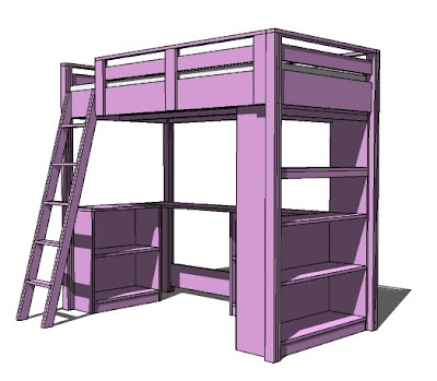 Full Size Loft Bed Plans With Desk PDF Woodworking